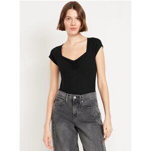 Old Navy Women's Double-Layered Cinched Body Suit Black Size L
